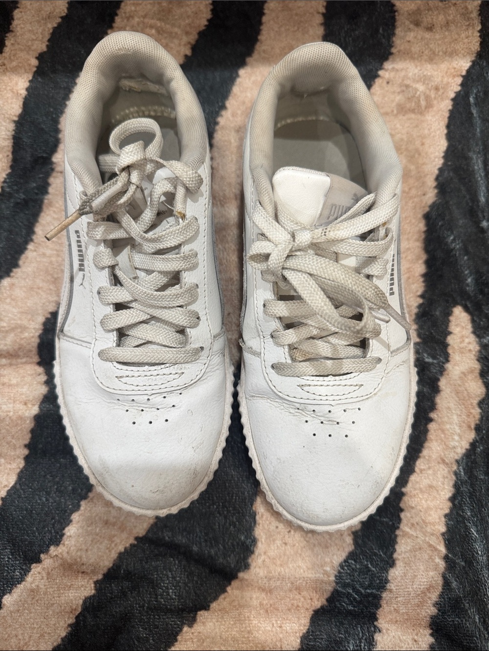 Puma Women's White Low-Top Leather Sneakers